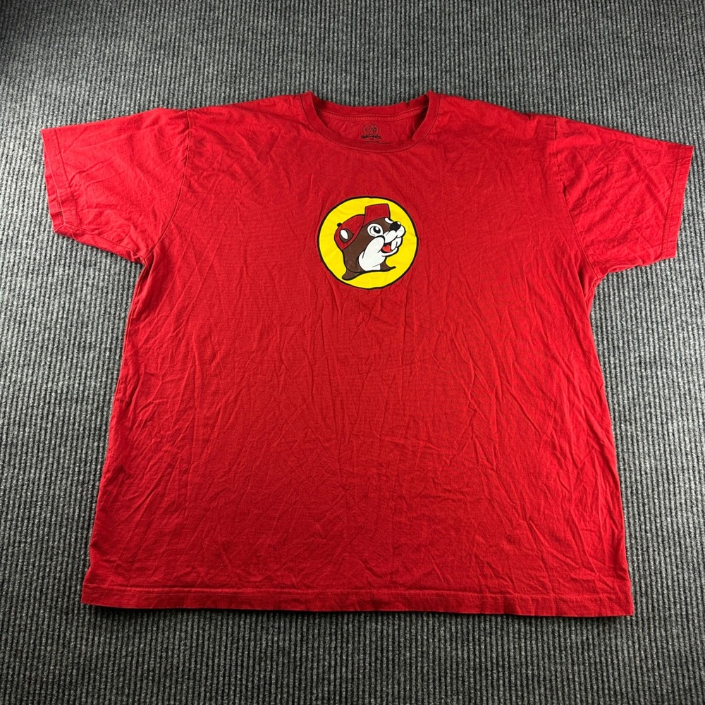 Buc-ee's Mens 2X Red Graphic T-Shirt Short Sleeve Cotton Mascot Logo Tee 2998